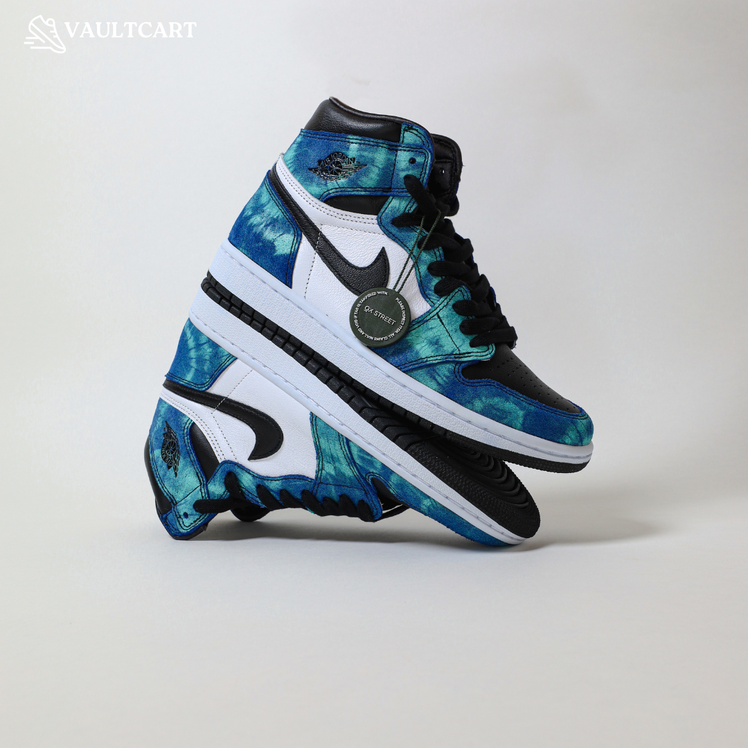 men blue and white sneaker